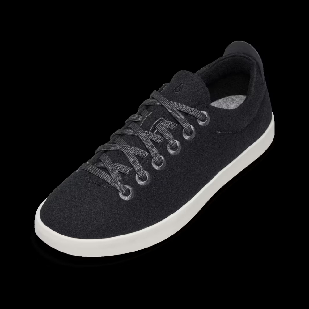 Allbirds Men's Wool Pipers Sneakers - True Black White Sole Size 8